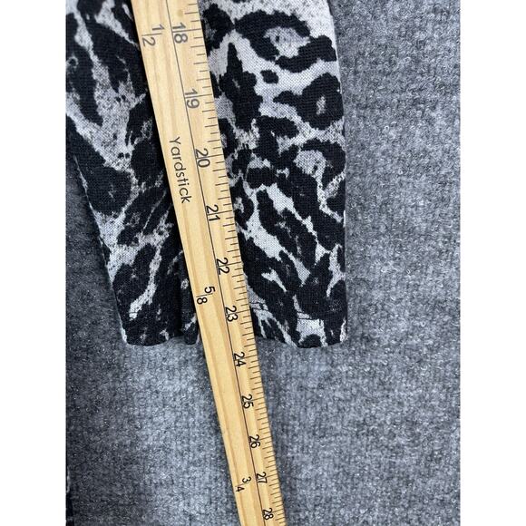 Kim Rogers Open Cardigan Sz 2X Animal Print Black White Sinched Back Long Sleeve - Picture 4 of 8